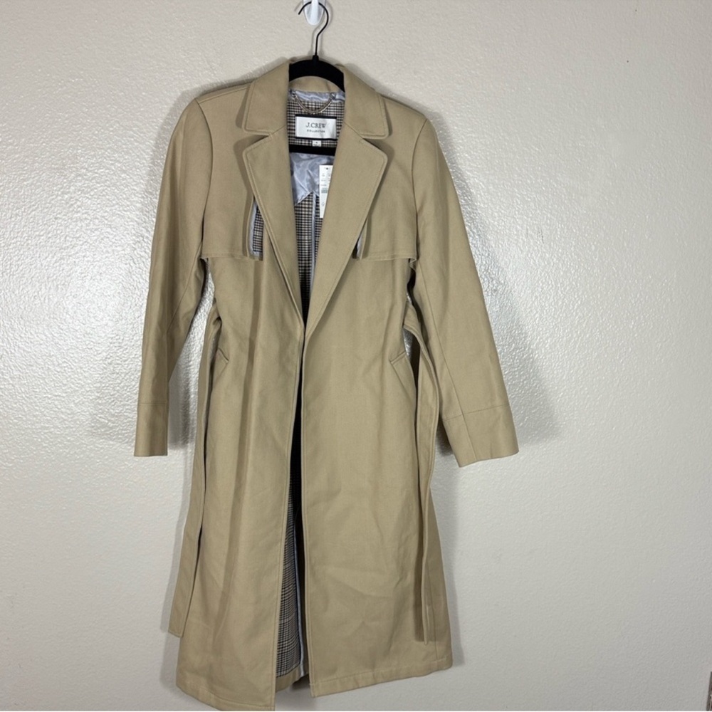 J. Crew Collection Tailored Trench Coat in Double-Faced Plaid - Picture 8 of 15